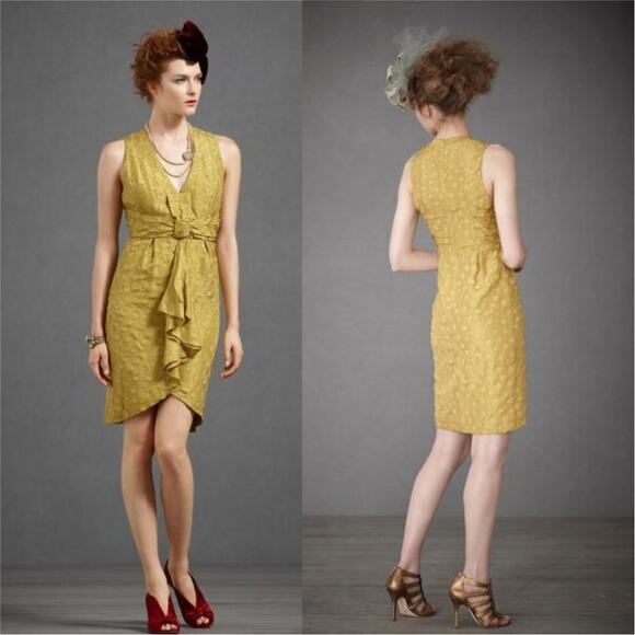 BHLDN | Quillaree Tethered Dots Dress Yellow Size 2 NWOT - Picture 2 of 12